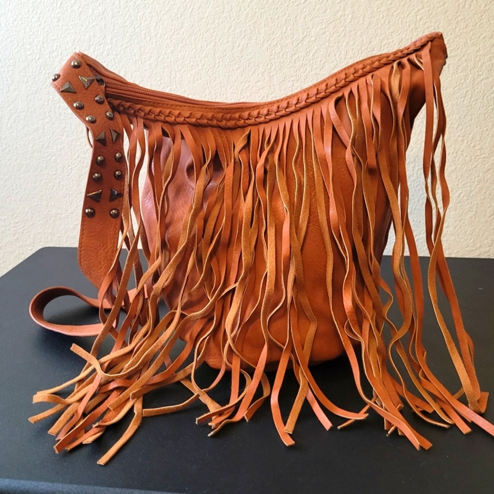 over shoulder fringe purse